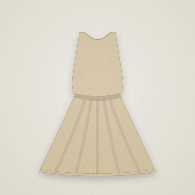 Vestido de linho em exposição